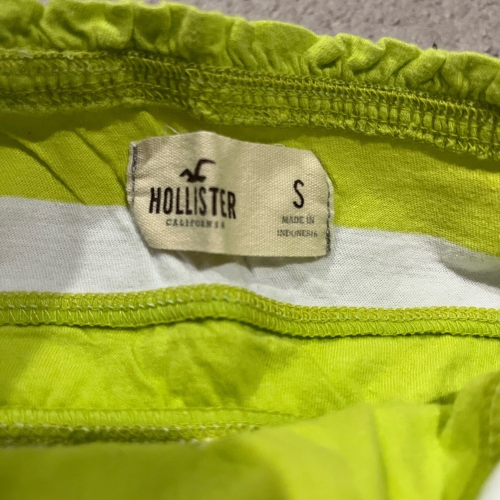 Hollister Lime Green and White Striped Kids Dress - Picture 3 of 3